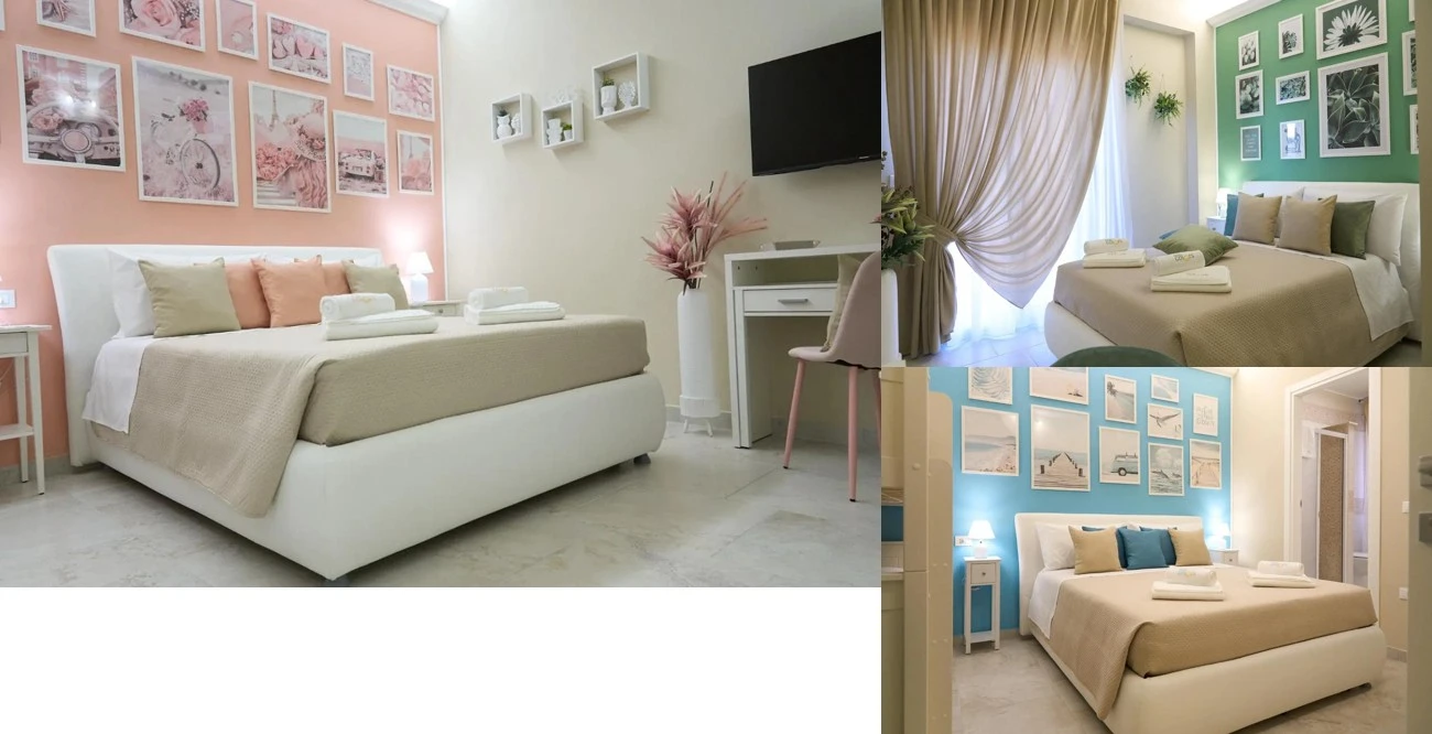 Camere Blu, Rosa e Verde Deluxe del B&B Colors Lesina - B&B a Lesina moderno vicino al Lago di Lesina